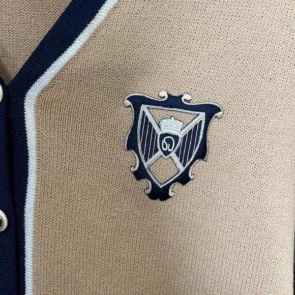 Vintage St. John Embroidered Long Sleeve Button Up Cardigan Brown 10 - Picture 4 of 7